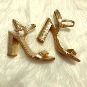 Gianni Bini Gold Snake Skin heels